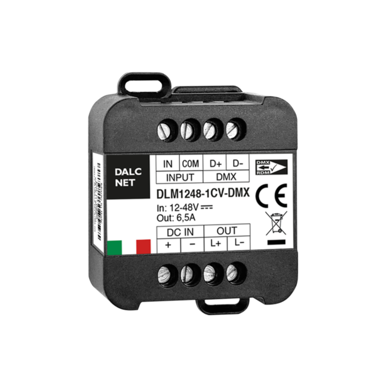 DALCNET DLM1248-1CV-DMX  0-10 Volt / 1-10 Volt / Push-Dimm / DMX/  Resistiv / Dimmer / CV / 312W / 6,5 A / 12V-48V