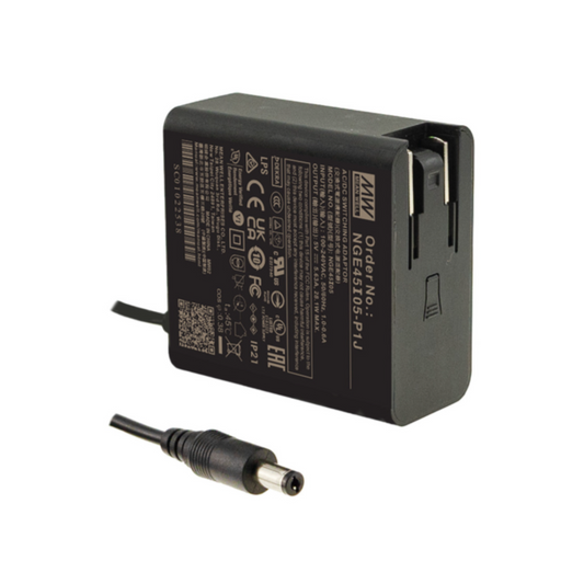 MeanWell NGE45I12-P1J (45W/12V) 5,5*2,1mm Hohlstecker - Netzteilshop24.de