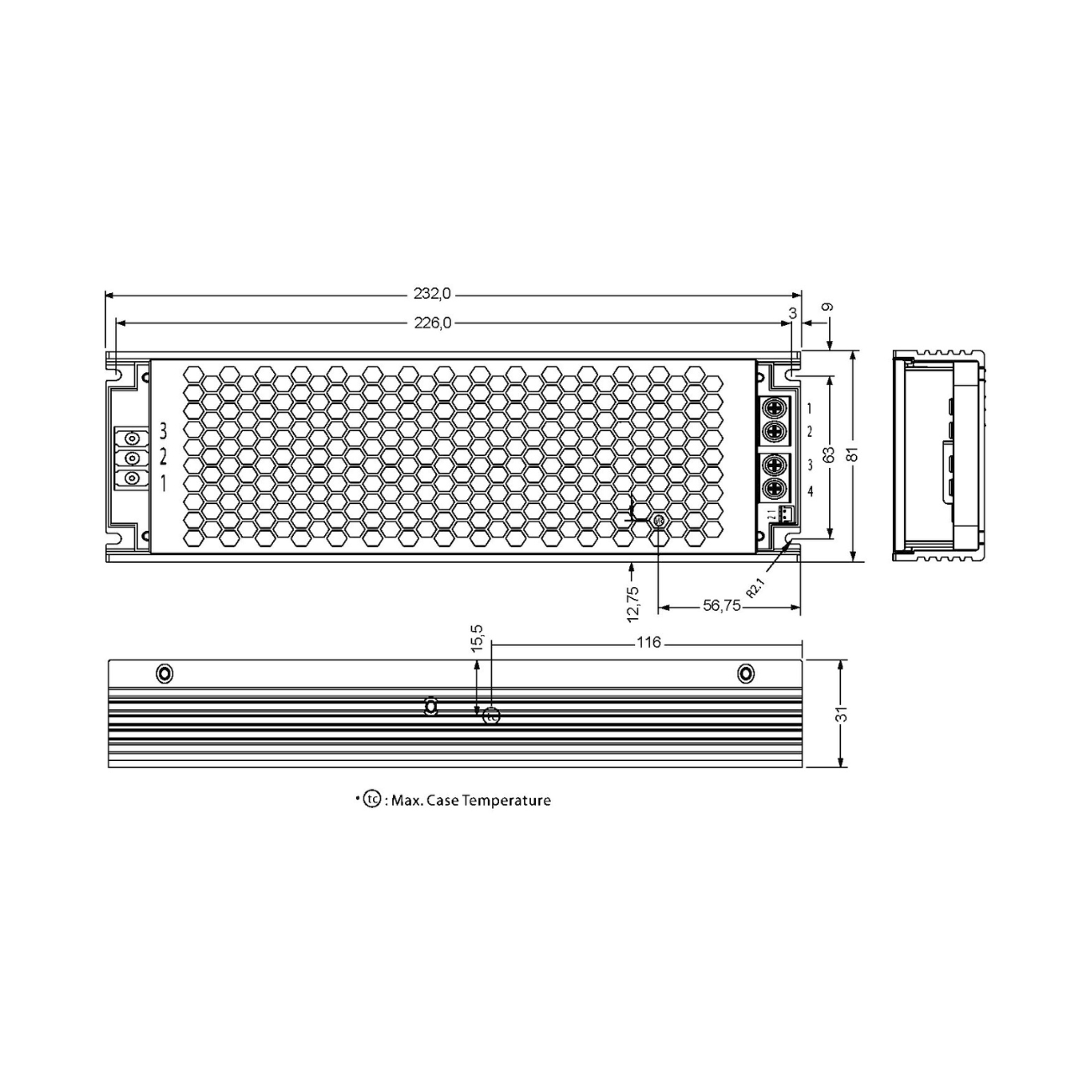 MeanWell UHP-500-15 (501W/15V) Schaltnetzteil / AC/DC-Netzteilbaustein