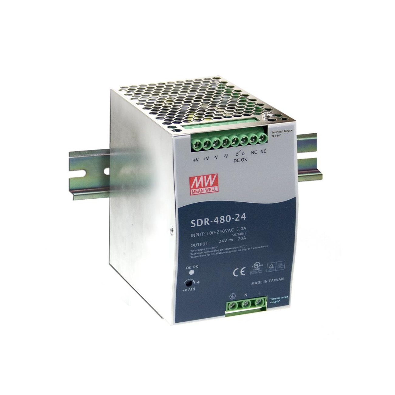 MeanWell SDR-480-24 (480W/24V) Hutschienen-Netzteil